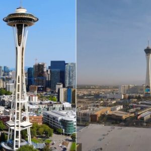 Stratospherer vs Space Needle height
